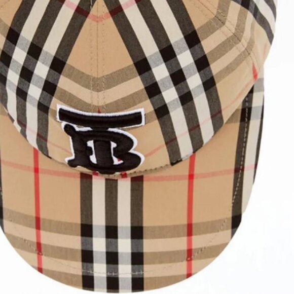 NWT Authentic Burberry TARTAN EMBROIDERED LOGO CAP - unisex - Picture 2 of 8